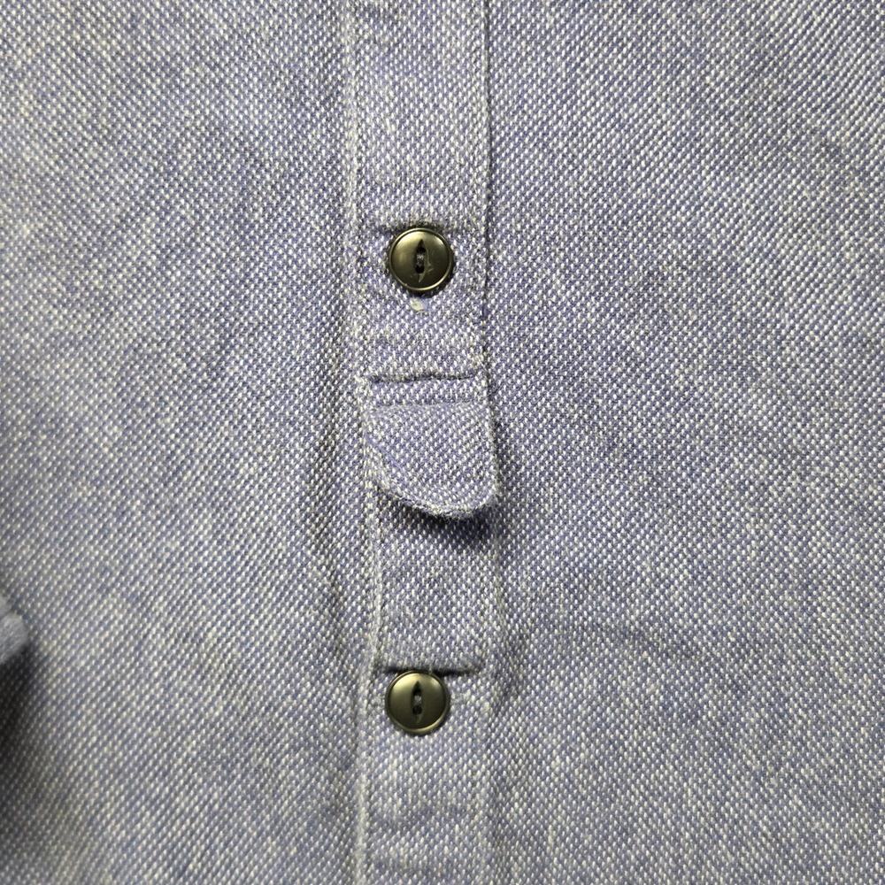 Steven Alan Shirt Mens L Made in USA Blue Oxford Textured Cotton Button Up - Picture 3 of 15